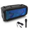 Pyle Wireless BT BoomBox Stereo Speaker System - Built-in Full Panel LED Lights, FM Radio/Aux/MP3/USB Fla PPHP265DJB